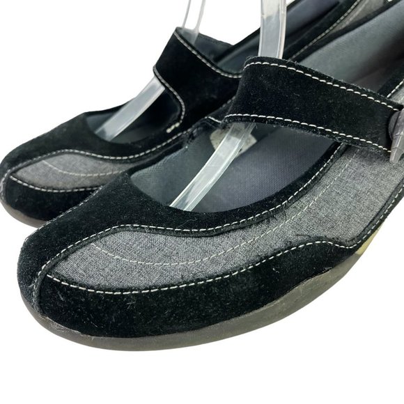 Lands End Womens Mary Janes Loafers Flats Sporty Casual Gray Black Shoes sz 8.5 - Picture 9 of 16